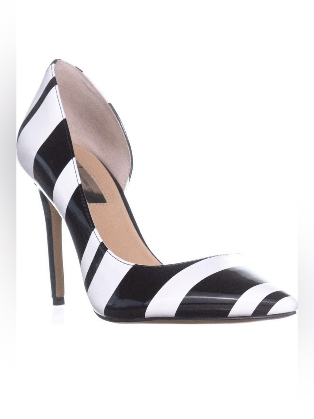 INC International Concepts Black & White Striped Kenjay d’Orsay Pumps Size 7.5